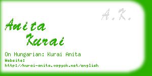 anita kurai business card